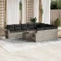 Gartensofa-Set 11-teilig mit grauen Kissen aus synthetischem Rattan von , Gartensets - Ref: Foro24-3220701, Preis: 739,99 €, ...