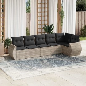 Set de sofás de jardín 6 pzas y cojines ratán sintético gris by , Garden sets - Ref: Foro24-3221391, Price: 452,79 €, Discoun...