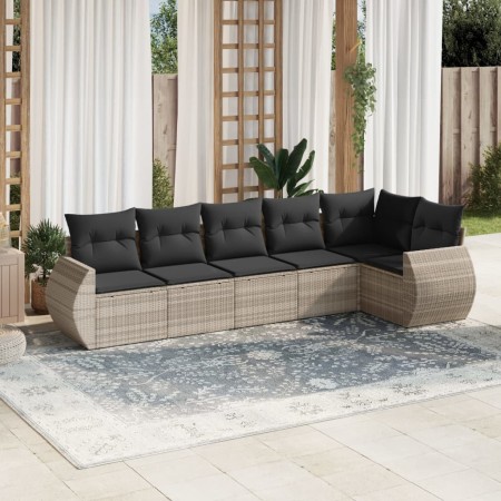 Set de sofás de jardín 6 pzas y cojines ratán sintético gris by , Garden sets - Ref: Foro24-3221391, Price: 453,07 €, Discoun...