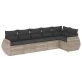 Set de sofás de jardín 6 pzas y cojines ratán sintético gris by , Garden sets - Ref: Foro24-3221391, Price: 453,07 €, Discoun...