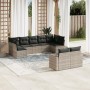 Gartenmöbel-Set 9-teilig mit Kissen aus hellem grauem Kunst-Rattan. von , Gartensets - Ref: Foro24-3219412, Preis: 605,17 €, ...