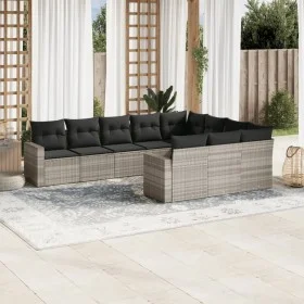 Set sofás jardín 10 pzas con cojines ratán sintético gris claro by , Modular outdoor sofas - Ref: Foro24-3251829, Price: 707,...