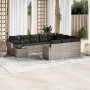 Set de sofás de jardín 11 pzas y cojines ratán sintético gris by , Garden sets - Ref: Foro24-3219522, Price: 747,99 €, Discou...
