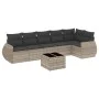 Set de sofás de jardín 7 pzas con cojines ratán PE gris claro de , Conjuntos de jardín - Ref: Foro24-3221401, Precio: 496,66 ...