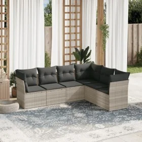 Set de sofás de jardín 6 pzas y cojines ratán sintético gris by , Garden sets - Ref: Foro24-3217682, Price: 428,40 €, Discoun...