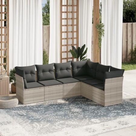 Set de sofás de jardín 6 pzas y cojines ratán sintético gris by , Garden sets - Ref: Foro24-3217682, Price: 435,67 €, Discoun...