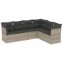 Gartensofagarnitur 6-teilig mit grauen Polstern aus synthetischem Rattan von , Gartensets - Ref: Foro24-3217682, Preis: 428,2...