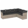 Set de sofás de jardín 6 pzas y cojines ratán sintético gris by , Garden sets - Ref: Foro24-3217682, Price: 435,67 €, Discoun...
