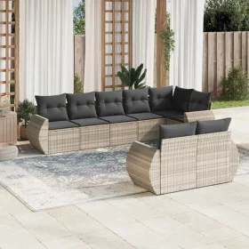 Set de sofás de jardín 8 pzas y cojines ratán sintético gris by , Modular outdoor sofas - Ref: Foro24-3221621, Price: 624,15 ...