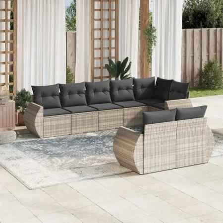 Set de sofás de jardín 8 pzas y cojines ratán sintético gris by , Modular outdoor sofas - Ref: Foro24-3221621, Price: 624,15 ...