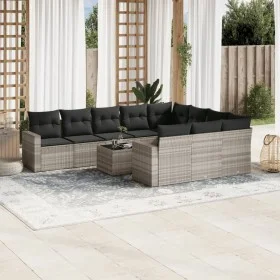 Set de sofás de jardín 11 pzas y cojines ratán sintético gris by , Garden sets - Ref: Foro24-3219492, Price: 735,06 €, Discou...