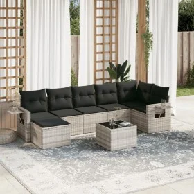Gartensofagarnitur 8-teilig mit grauen Polstern aus synthetischem Rattan von , Gartensets - Ref: Foro24-3220491, Preis: 524,9...