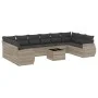 Set de sofás de jardín 11 pzas y cojines ratán sintético gris by , Modular outdoor sofas - Ref: Foro24-3221881, Price: 817,89...