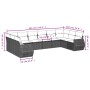 Gartensofa-Set 11-teilig mit grauen Kissen aus synthetischem Rattan von , Modulare Sofas für den Außenbereich - Ref: Foro24-3...