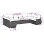 Set de sofás de jardín 11 pzas y cojines ratán sintético gris by , Modular outdoor sofas - Ref: Foro24-3221881, Price: 817,89...