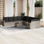 Set de sofás de jardín 11 pzas y cojines ratán sintético gris by , Garden sets - Ref: Foro24-3253059, Price: 745,08 €, Discou...