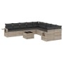 Set de sofás de jardín 11 pzas y cojines ratán sintético gris by , Garden sets - Ref: Foro24-3253059, Price: 745,08 €, Discou...