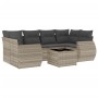 Set de sofás de jardín 7 pzas con cojines ratán PE gris claro by , Garden sets - Ref: Foro24-3253459, Price: 493,15 €, Discou...