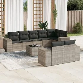 Gartenmöbel-Set 9-teilig mit Kissen aus hellem grauem Kunst-Rattan. von , Gartensets - Ref: Foro24-3255169, Preis: 697,94 €, ...