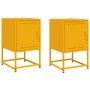 Nachttische, 2 Stück, aus Stahl in Senfgelb, 36x39x60,5 cm. von , Nachttische - Ref: Foro24-846453, Preis: 94,73 €, Rabatt: %