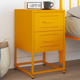 Mesita de noche acero amarillo mostaza 36x39x60,5 cm by , Nightstands - Ref: Foro24-846464, Price: 71,80 €, Discount: %
