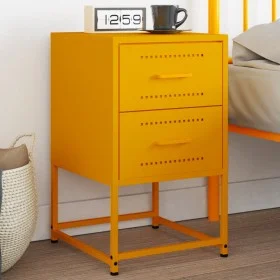 Mesita de noche acero amarillo mostaza 36x39x60,5 cm by , Nightstands - Ref: Foro24-846464, Price: 70,86 €, Discount: %
