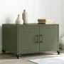 Olivenfarbener Couchtisch aus Stahl, 68x50x43,5 cm. von , Couchtisch - Ref: Foro24-846690, Preis: 67,35 €, Rabatt: %
