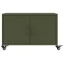 Olivenfarbener Couchtisch aus Stahl, 68x50x43,5 cm. von , Couchtisch - Ref: Foro24-846690, Preis: 67,35 €, Rabatt: %