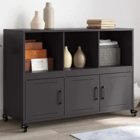 Schwarzer Stahlschrank 100,5x39x72 cm von , Sideboards - Ref: Foro24-846734, Preis: 132,70 €, Rabatt: %