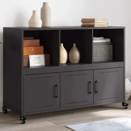 Aparador de acero negro 100,5x39x72 cm by , Sideboards - Ref: Foro24-846734, Price: 125,44 €, Discount: %