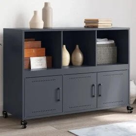 Anrichte aus anthrazitgrauem Stahl 100,5x39x72 cm von , Sideboards - Ref: Foro24-846736, Preis: 134,48 €, Rabatt: %