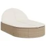 Doppel-Liegestuhl mit beigen Kunststoff-Rattan-Kissen. von , Liegen - Ref: Foro24-368650, Preis: 282,11 €, Rabatt: %