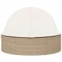 Doppel-Liegestuhl mit beigen Kunststoff-Rattan-Kissen. von , Liegen - Ref: Foro24-368650, Preis: 282,11 €, Rabatt: %