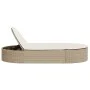 Doppel-Liegestuhl mit beigen Kunststoff-Rattan-Kissen. von , Liegen - Ref: Foro24-368650, Preis: 282,11 €, Rabatt: %