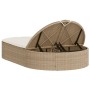 Doppel-Liegestuhl mit beigen Kunststoff-Rattan-Kissen. von , Liegen - Ref: Foro24-368650, Preis: 293,41 €, Rabatt: %