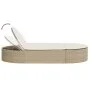 Doppel-Liegestuhl mit beigen Kunststoff-Rattan-Kissen. von , Liegen - Ref: Foro24-368650, Preis: 282,11 €, Rabatt: %