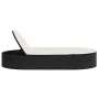 Tumbona doble con cojines ratán sintético negro by , Loungers - Ref: Foro24-368646, Price: 255,03 €, Discount: %