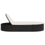 Tumbona doble con cojines ratán sintético negro by , Loungers - Ref: Foro24-368646, Price: 259,44 €, Discount: %