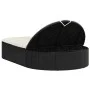 Tumbona doble con cojines ratán sintético negro by , Loungers - Ref: Foro24-368646, Price: 255,03 €, Discount: %