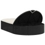 Tumbona doble con cojines ratán sintético negro by , Loungers - Ref: Foro24-368646, Price: 259,44 €, Discount: %