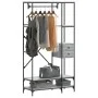 Perchero con estantes madera de ingeniería gris Sonoma by , Dresser Organizers and Bar Hangers - Ref: Foro24-847862, Price: 1...