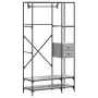 Perchero con estantes madera de ingeniería gris Sonoma by , Dresser Organizers and Bar Hangers - Ref: Foro24-847862, Price: 1...