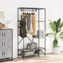 Perchero con estantes madera de ingeniería gris Sonoma by , Dresser Organizers and Bar Hangers - Ref: Foro24-847862, Price: 1...