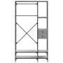 Perchero con estantes madera de ingeniería gris Sonoma by , Dresser Organizers and Bar Hangers - Ref: Foro24-847862, Price: 1...