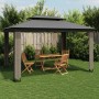 Pavillon mit doppeltem Dach aus anthrazitgrauem Stoff 3,94x2,96 m von , Zelte und Pavillons - Ref: Foro24-368447, Preis: 383,...