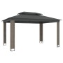 Pavillon mit doppeltem Dach aus anthrazitgrauem Stoff 3,94x2,96 m von , Zelte und Pavillons - Ref: Foro24-368447, Preis: 383,...