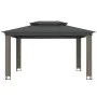 Cenador con doble techo de tela gris antracita 3,94x2,96 m by , Tents and gazebos - Ref: Foro24-368447, Price: 368,46 €, Disc...