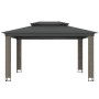 Pavillon mit doppeltem Dach aus anthrazitgrauem Stoff 3,94x2,96 m von , Zelte und Pavillons - Ref: Foro24-368447, Preis: 383,...