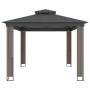 Pavillon mit doppeltem Dach aus anthrazitgrauem Stoff 3,94x2,96 m von , Zelte und Pavillons - Ref: Foro24-368447, Preis: 383,...