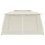 Cenador de doble techo paredes de malla acero crema 3,93x2,93 m by , Tents and gazebos - Ref: Foro24-368451, Price: 251,84 €,...